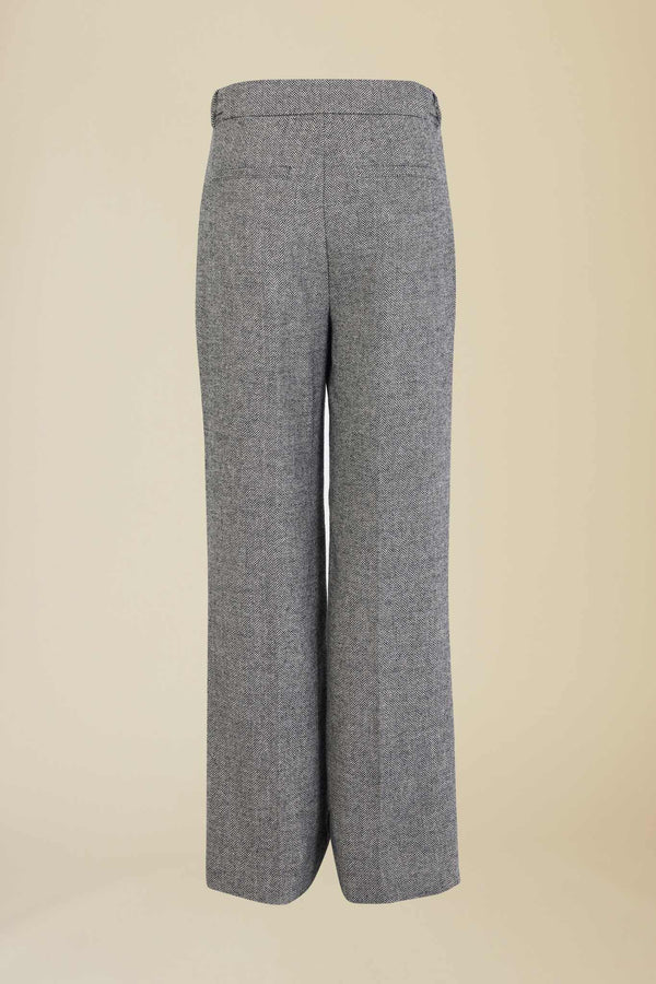 Line Of Oslo Moon Tweed Trousers Trousers Black 097