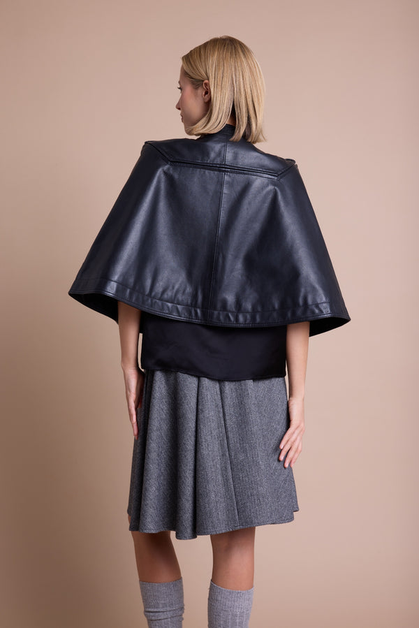 Line Of Oslo Moss Cape Jacket Black 097