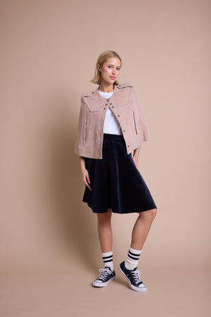 Line Of Oslo Moss Semsket Cape Jacket Camel 061