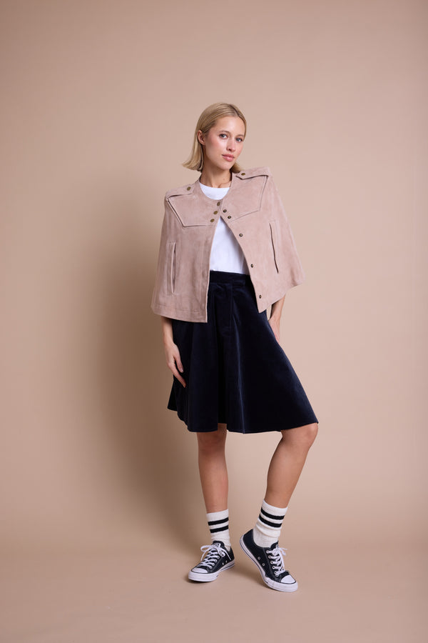 Line Of Oslo Moss Semsket Cape Jacket Camel 061