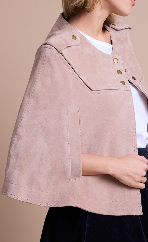 Line Of Oslo Moss Semsket Cape Jacket Camel 061