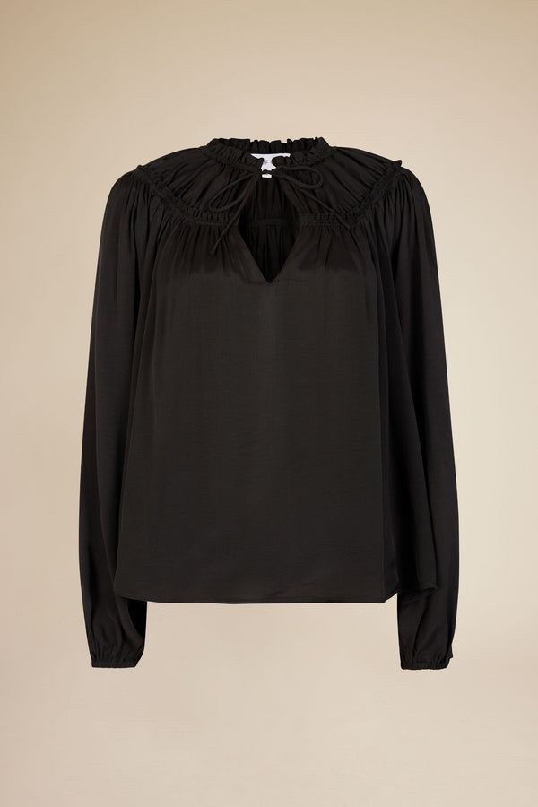 Line Of Oslo Mother Satin Blouse Blouse Black 097