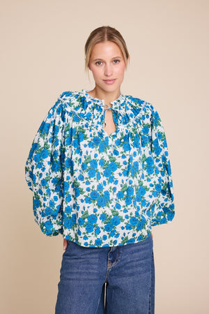 Line Of Oslo Mother Flower SS26 Blouse Blue 066