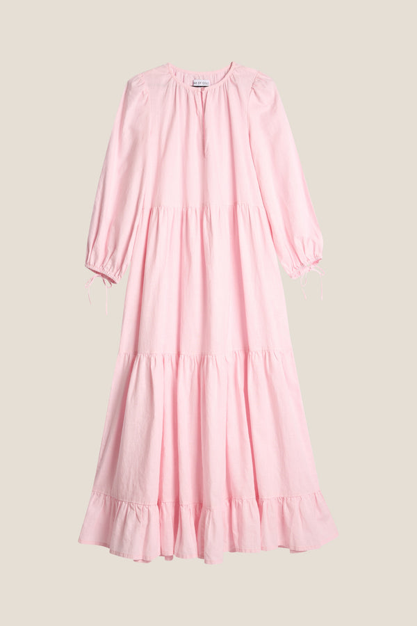 Line Of Oslo Muse Linen Dress Dress Pink 002