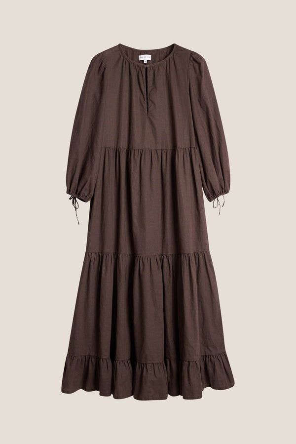 Line Of Oslo Muse Linen Dress Dress Dark brown 064