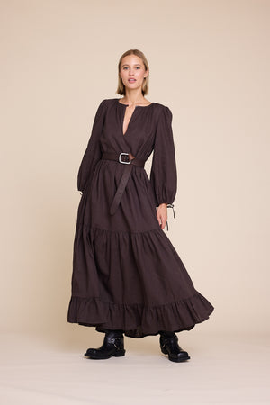 Line Of Oslo Muse Linen Dress Dress Dark brown