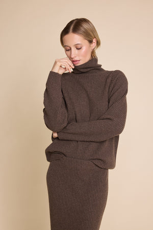 Line Of Oslo New Martine Ribbed Sweater Knitted sweater Brown 063