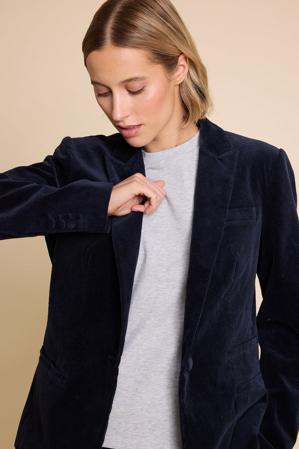 Line Of Oslo Nico Cord Blazer Blazer Blue 066