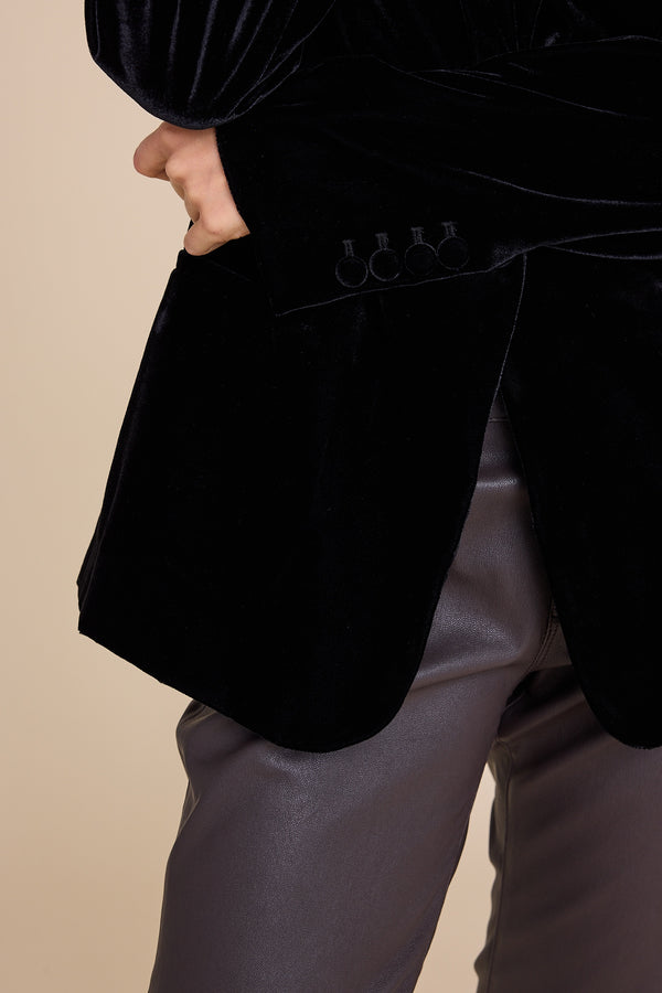Line Of Oslo Nico Velvet Blazer Blazer Black 097