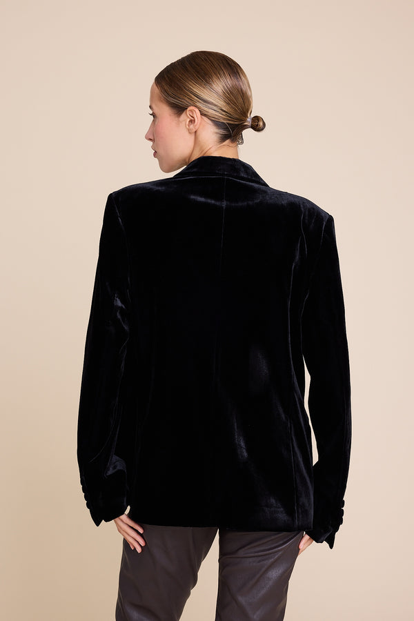 Line Of Oslo Nico Velvet Blazer Blazer Black 097