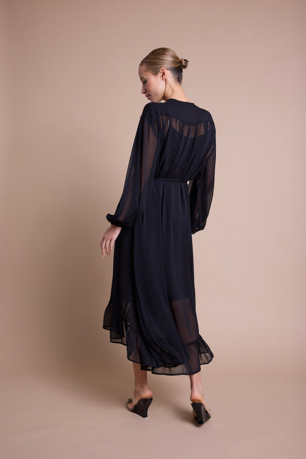 Line Of Oslo Nicole Long Kjole Dress Black 097