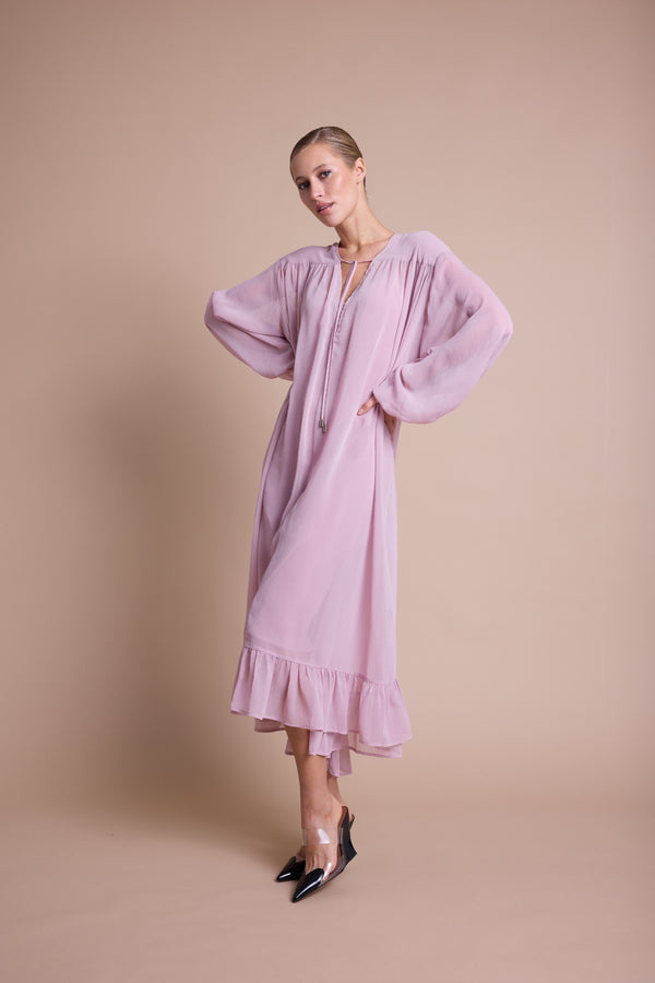 Line Of Oslo Nicole Long Kjole Dress Pink 002