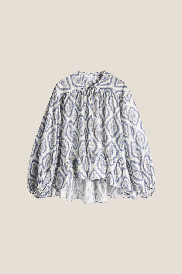 Line Of Oslo Nicole Print Bluse Blouse Creme 091