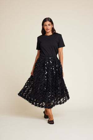 Line Of Oslo Nina Sequins Skirt Skirt Black 097