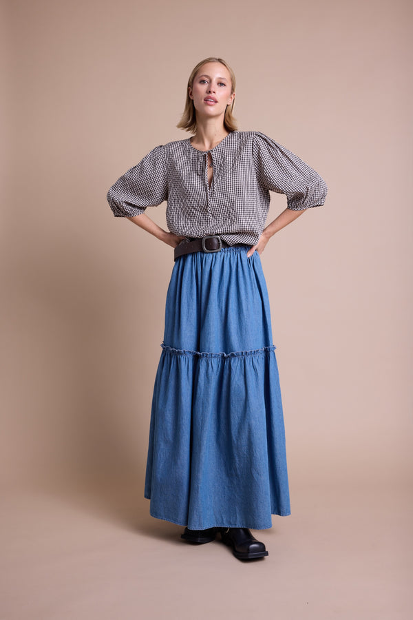 Line Of Oslo Petit Ckeck Bluse Blouse Camel 061