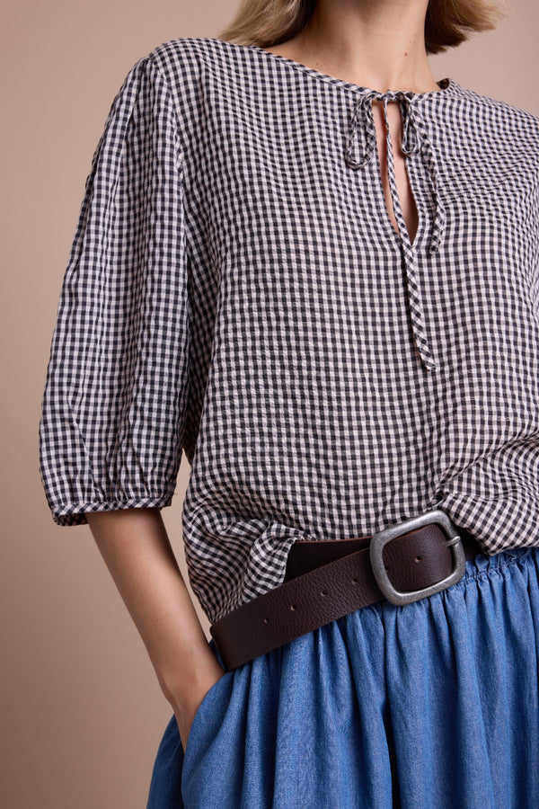 Line Of Oslo Petit Ckeck Bluse Blouse Camel 061