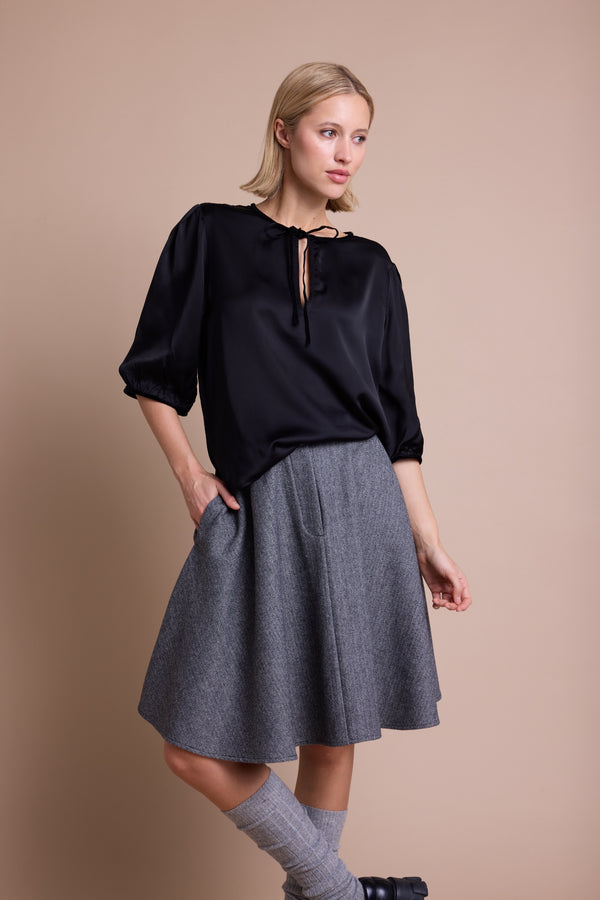 Line Of Oslo Petit Solid Bluse Blouse Black 097