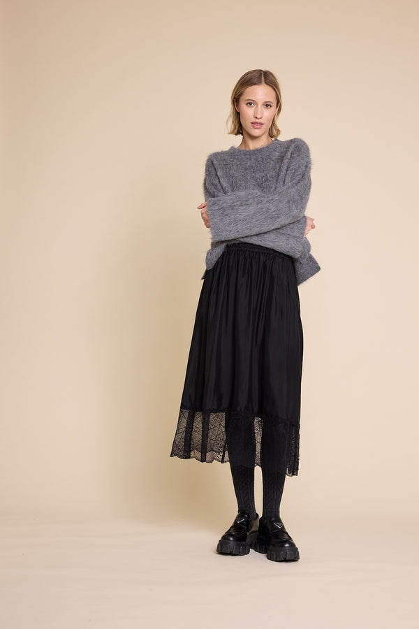 Line Of Oslo Piper Solid Sweater Knitted sweater Antracite 004