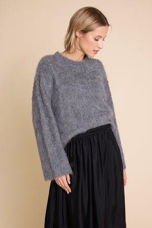 Line Of Oslo Piper Solid Sweater Knitted sweater Antracite 004