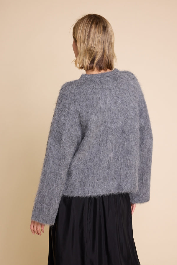 Line Of Oslo Piper Solid Sweater Knitted sweater Antracite 004