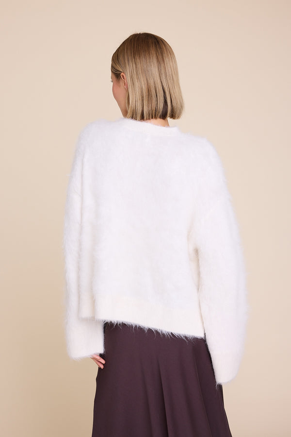 Line Of Oslo Piper Solid Sweater Knitted sweater Creme 091