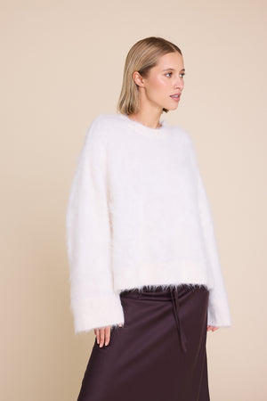 Line Of Oslo Piper Solid Sweater Knitted sweater Creme 091