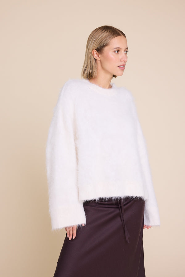 Line Of Oslo Piper Solid Sweater Knitted sweater Creme 091