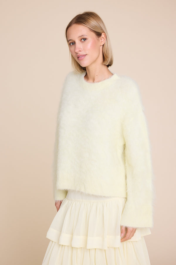 Line Of Oslo Piper Solid Sweater Knitted sweater Light yellow 062