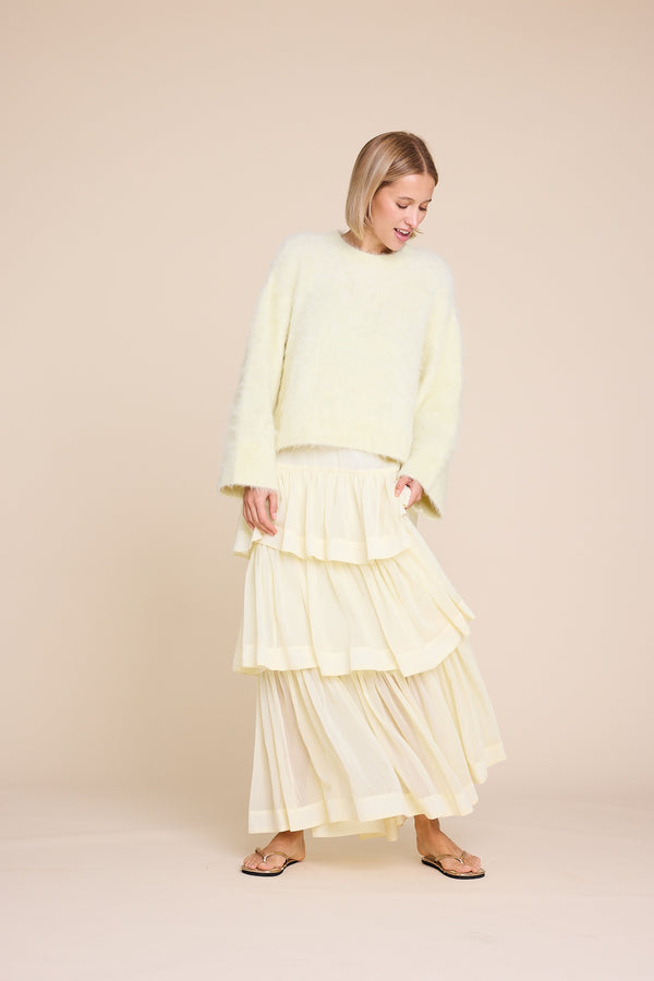 Line Of Oslo Piper Solid Sweater Knitted sweater Light yellow 062