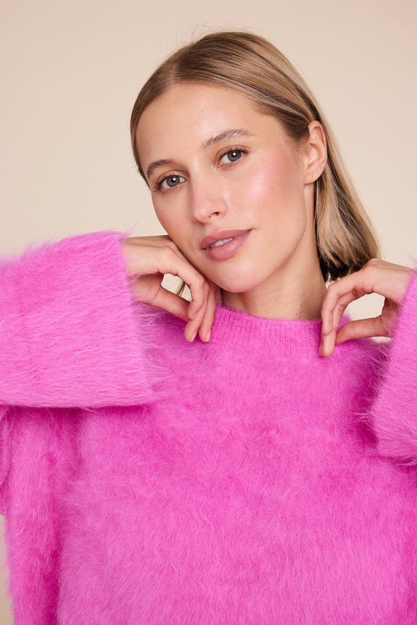 Line Of Oslo Piper Solid Sweater Knitted sweater Pink 002