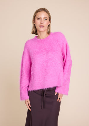Line Of Oslo Piper Solid Sweater Knitted sweater Pink 002