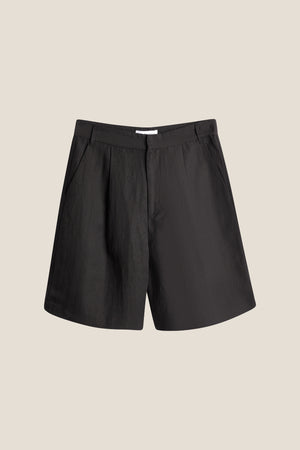 Line Of Oslo Pluto Linen Shorts Short Black 097