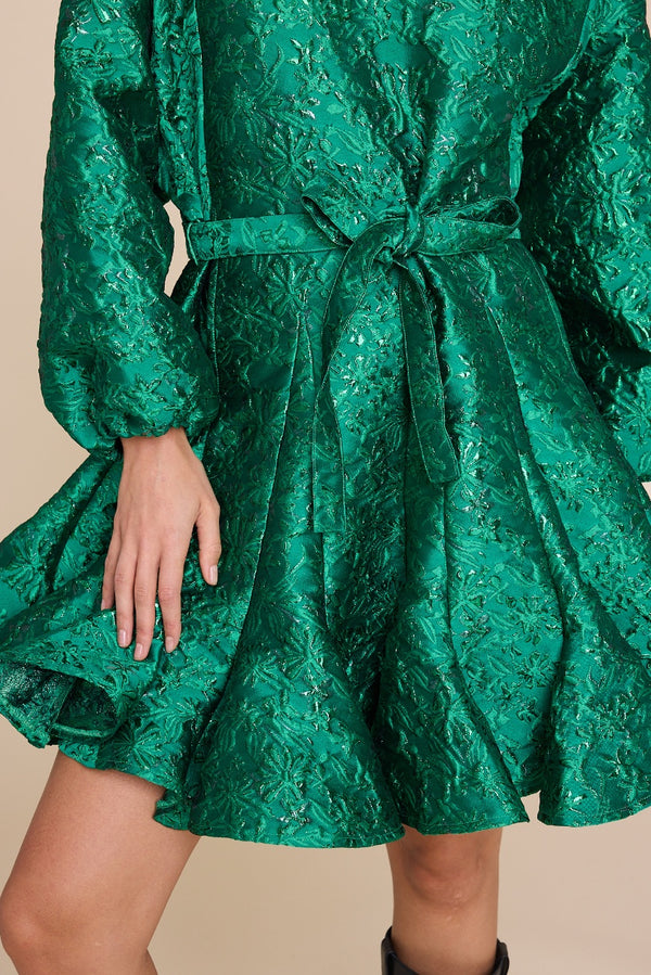 Line Of Oslo Poppi Metallic Dress Dress Green 053