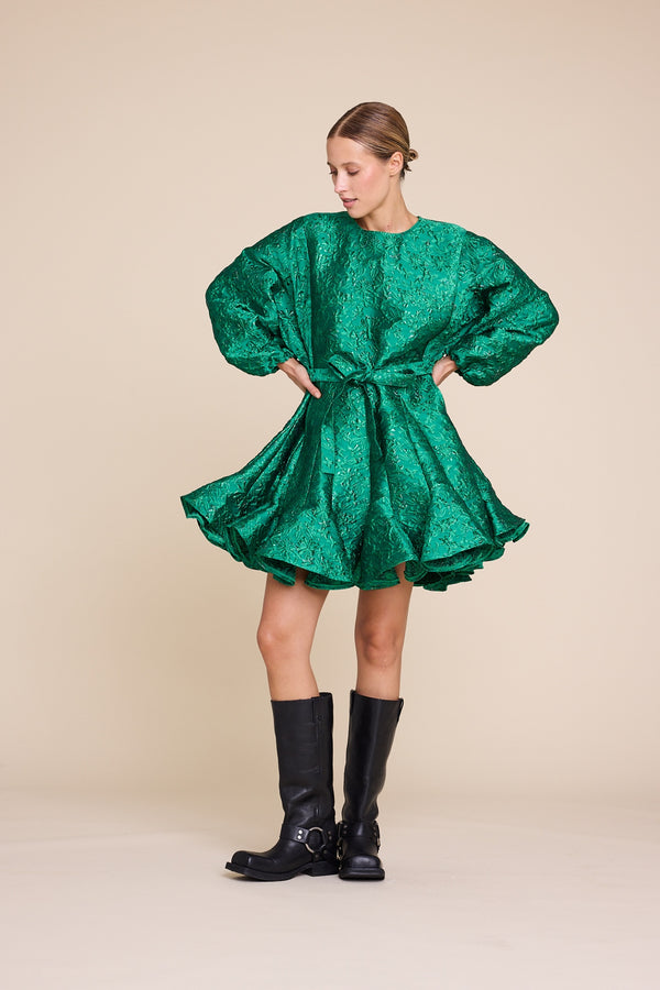 Line Of Oslo Poppi Metallic Dress Dress Green 053