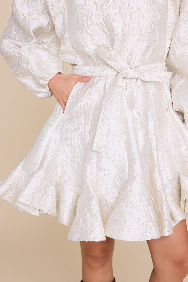 Line Of Oslo Poppi Metallic Dress Dress White 001