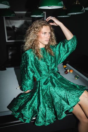 Line Of Oslo Poppi Metallic Dress Dress Green 053