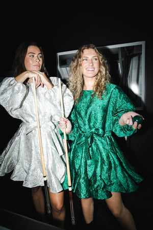 Line Of Oslo Poppi Metallic Dress Dress Green 053