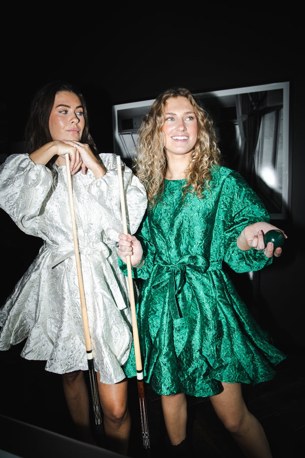 Line Of Oslo Poppi Metallic Dress Dress Green 053