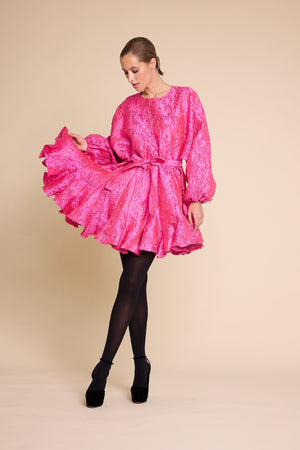 Line Of Oslo Poppi Metallic Dress Dress Pink 002