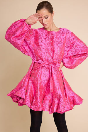 Line Of Oslo Poppi Metallic Dress Dress Pink 002