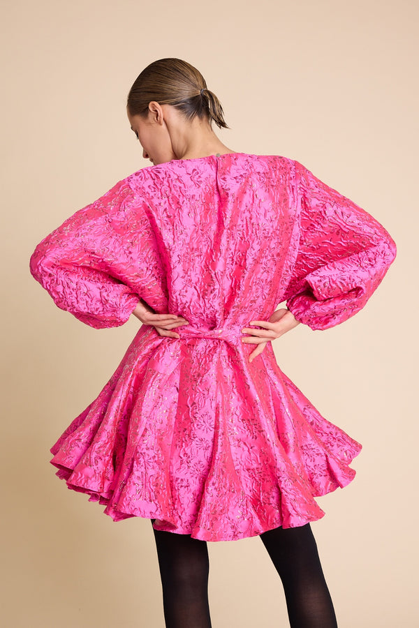 Line Of Oslo Poppi Metallic Dress Dress Pink 002