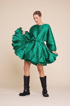 Line Of Oslo Poppi Metallic Dress Dress Green 053