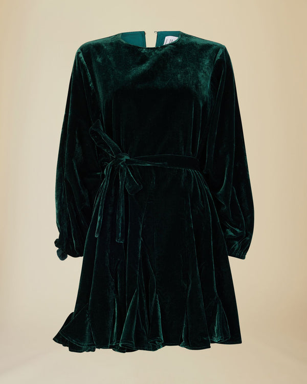 Line Of Oslo Poppi Velvet Dress Dresses Green 053