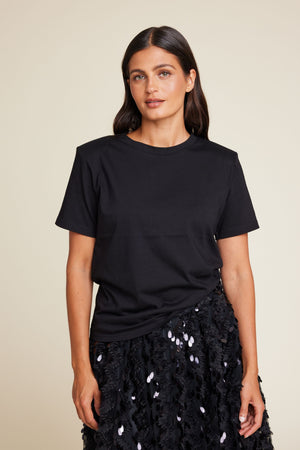 Line Of Oslo Preppy T-shirt Tops Black 097