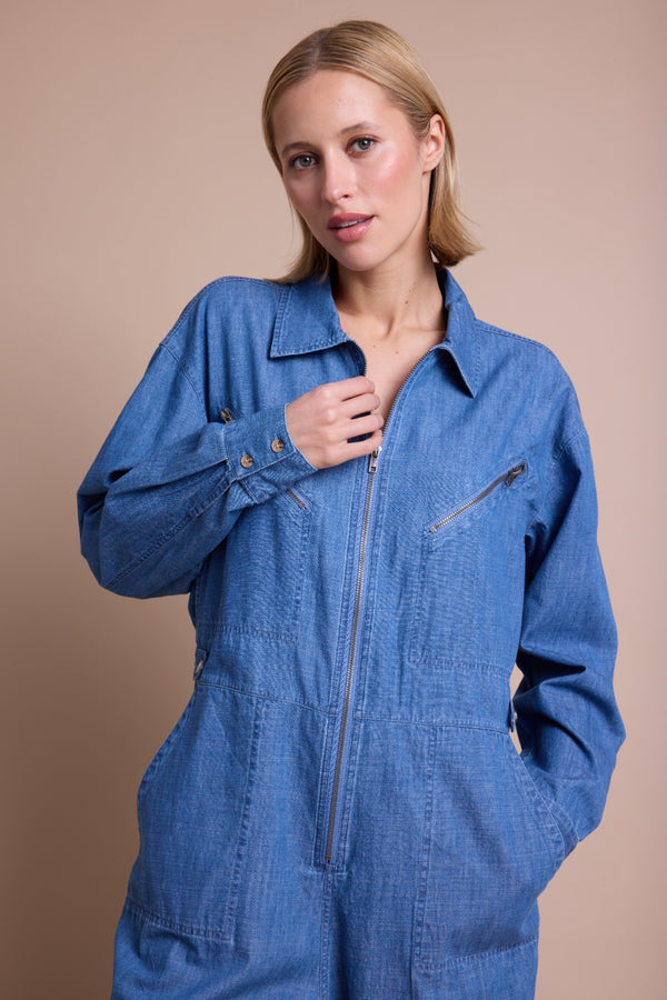 Line Of Oslo Ready Denim Jumpsuit Overalls Denim 099