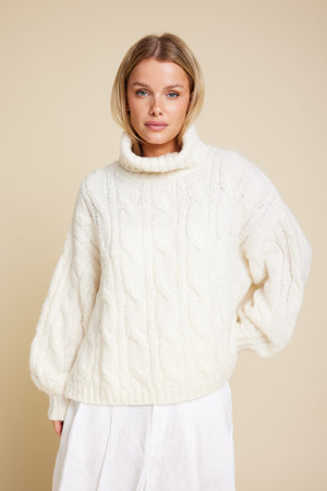 Line Of Oslo Rebecka Solid Sweater Knitted sweaters Creme 091