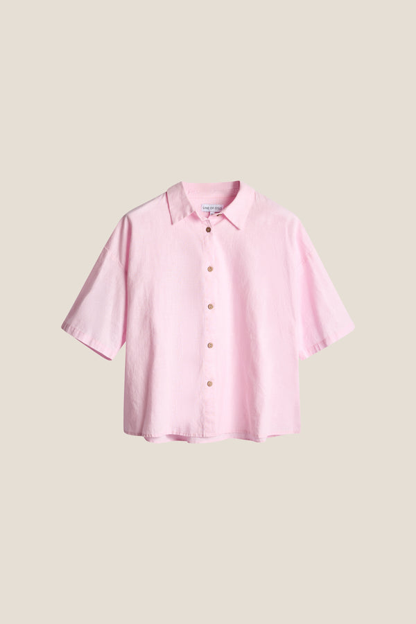 Line Of Oslo Resort Linen Top Top Pink 002