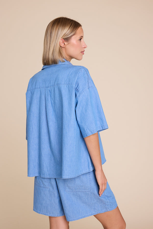 Line Of Oslo Resort Denim Top Top Light denim