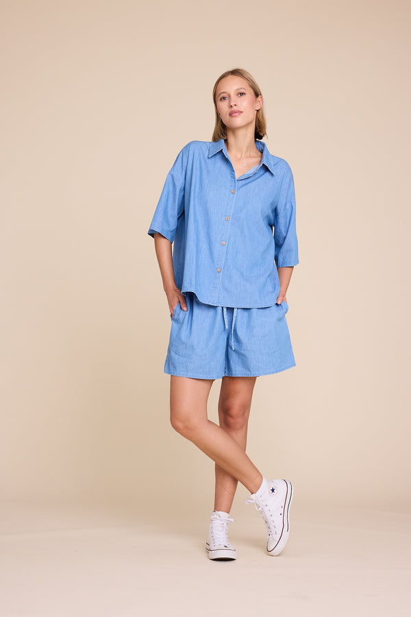 Line Of Oslo Resort Denim Top Top Light denim