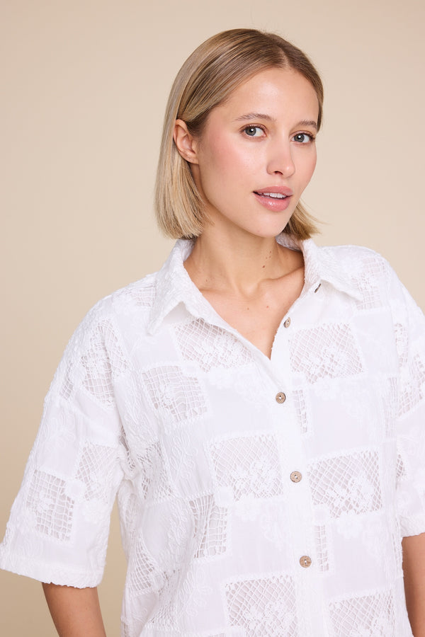 Line Of Oslo Resort Lace Top Top White 001